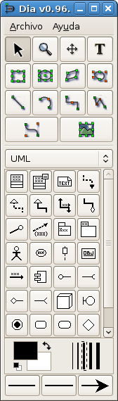 Paleta de componentes de UML